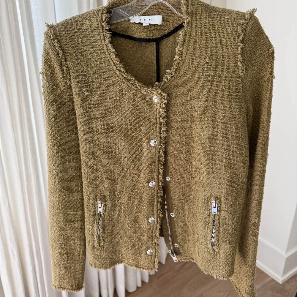IRO Olive Green Textured Sweater